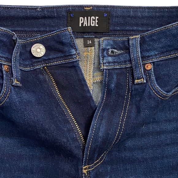 Paige Margot Skinny Jeans Denim High Rise Skinny Leg Dark Blue Wash 24 - Picture 5 of 16